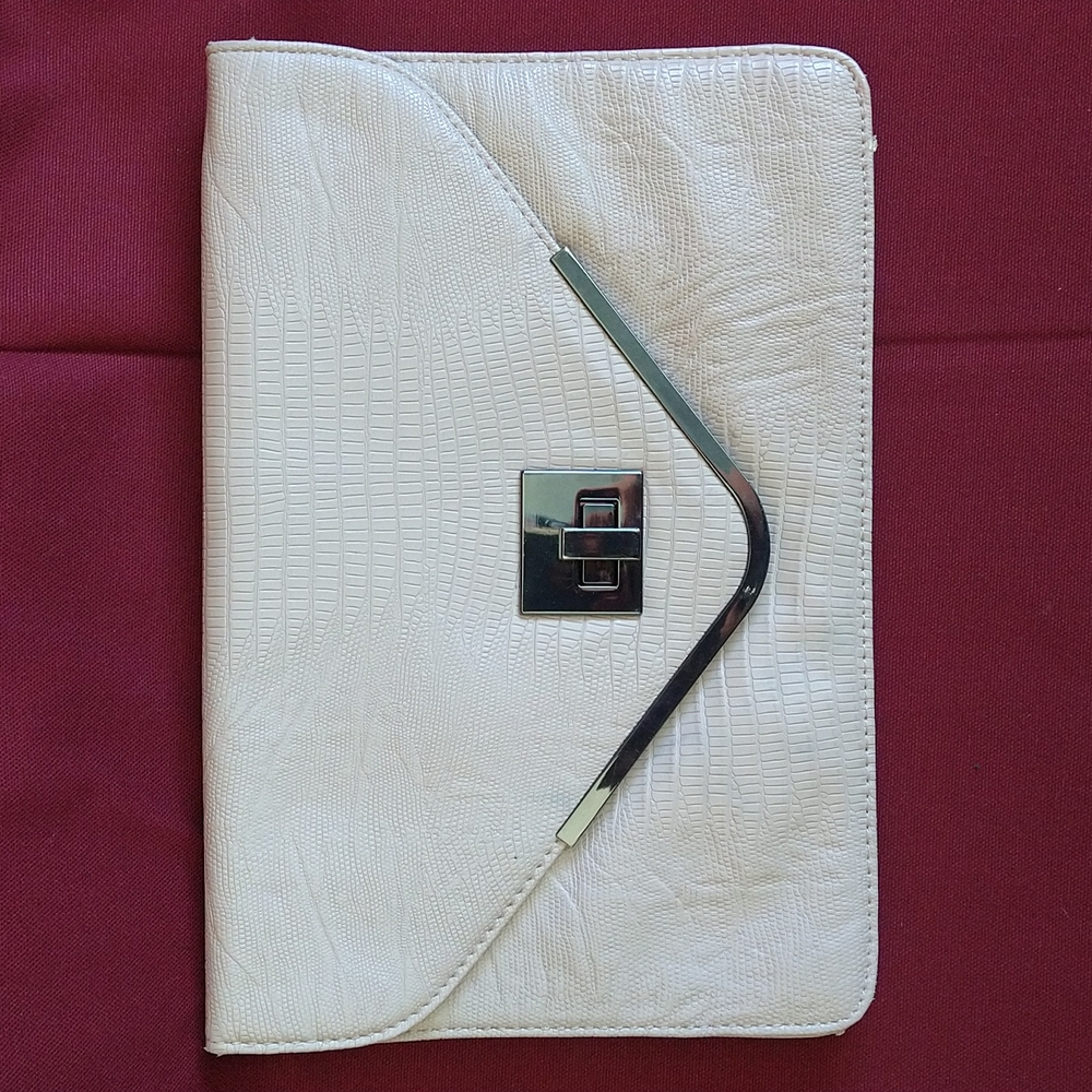 BCBG Paris Clutch Gator style Leather